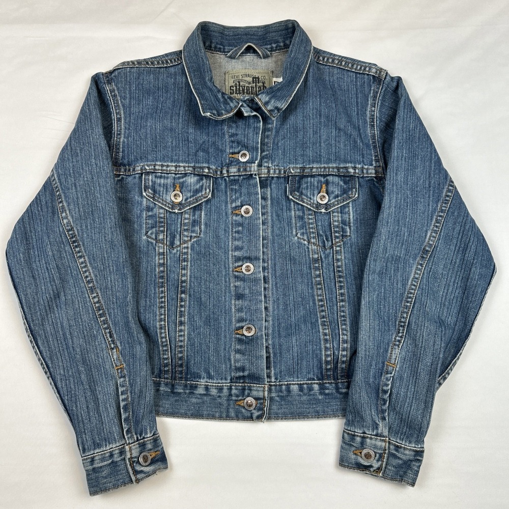 Levi's Denim Type 3 Jacket Women's Medium Silver Tab Blue Jean Coat 90s USA Made